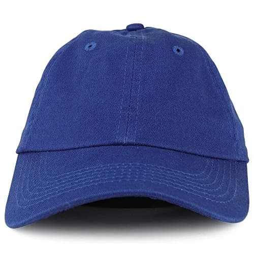 Trendy Apparel Shop Youth Small Fit Bio Washed Cotton Baseball Cap - Royal Blue | Adjustable Metal Buckle Strap thumbnail 2