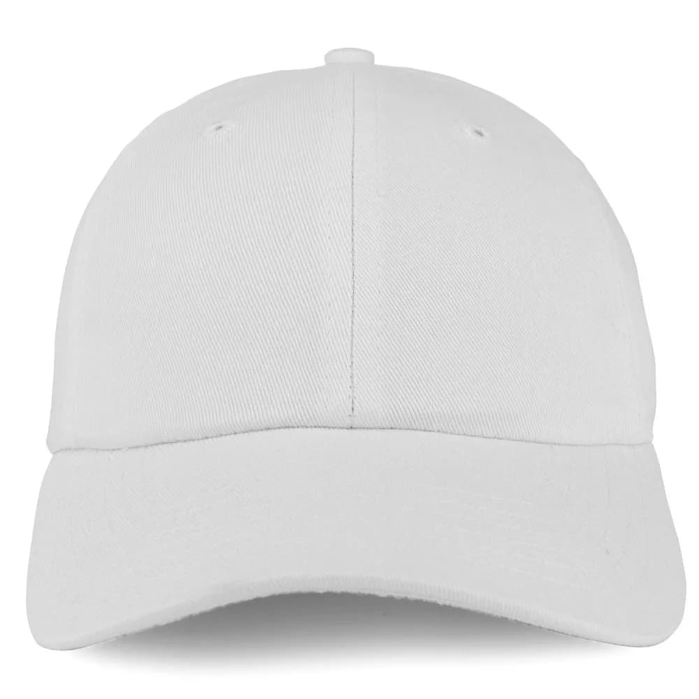 Trendy Apparel Shop Youth Cotton Baseball Cap - White | Adjustable Metal Buckle Strap - view 2