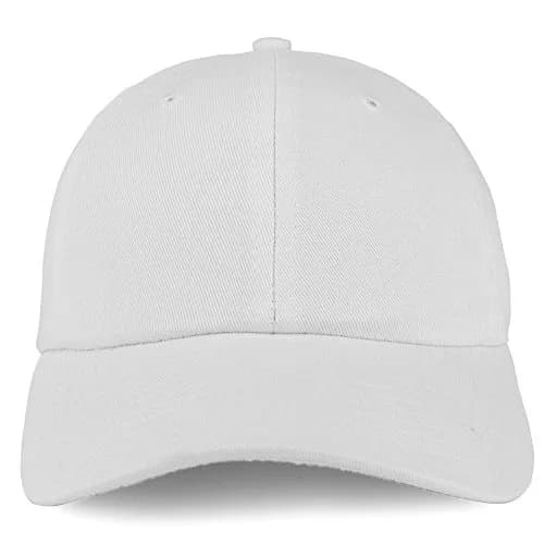 Trendy Apparel Shop Youth Cotton Baseball Cap - White | Adjustable Metal Buckle Strap thumbnail 2