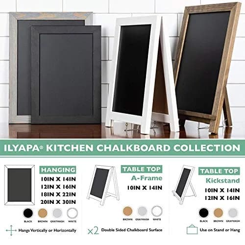 Ilyapa Framed Kitchen Chalkboard Sign, 12x16 Inch | Rustic Brown Wall Decor thumbnail 6