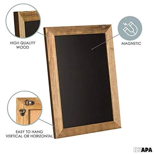 Ilyapa Framed Kitchen Chalkboard Sign, 12x16 Inch | Rustic Brown Wall Decor thumbnail 3