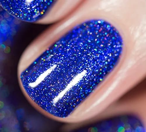 ILNP Downpour - Bold Indigo Blue Holographic Nail Polish | 0.4 Fl Oz, Breathtaking Radiance thumbnail 4