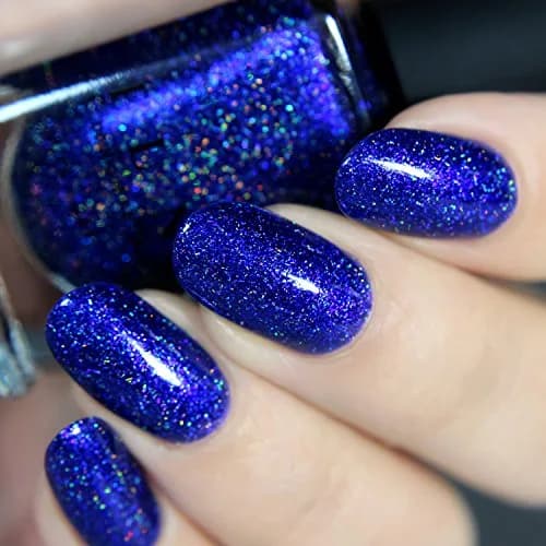 ILNP Downpour - Bold Indigo Blue Holographic Nail Polish | 0.4 Fl Oz, Breathtaking Radiance thumbnail 3