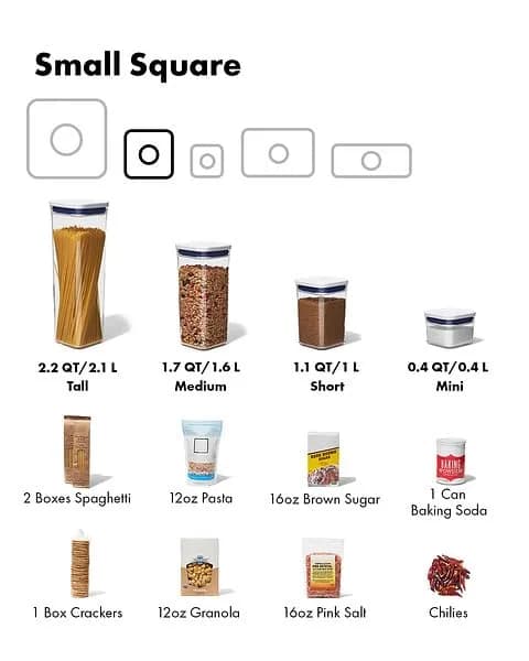 OXO Good Grips POP Container - Airtight Food Storage - Small Square Tall 2.3 Qt (2.1 L) | Keeps Dry Foods Fresh thumbnail 6