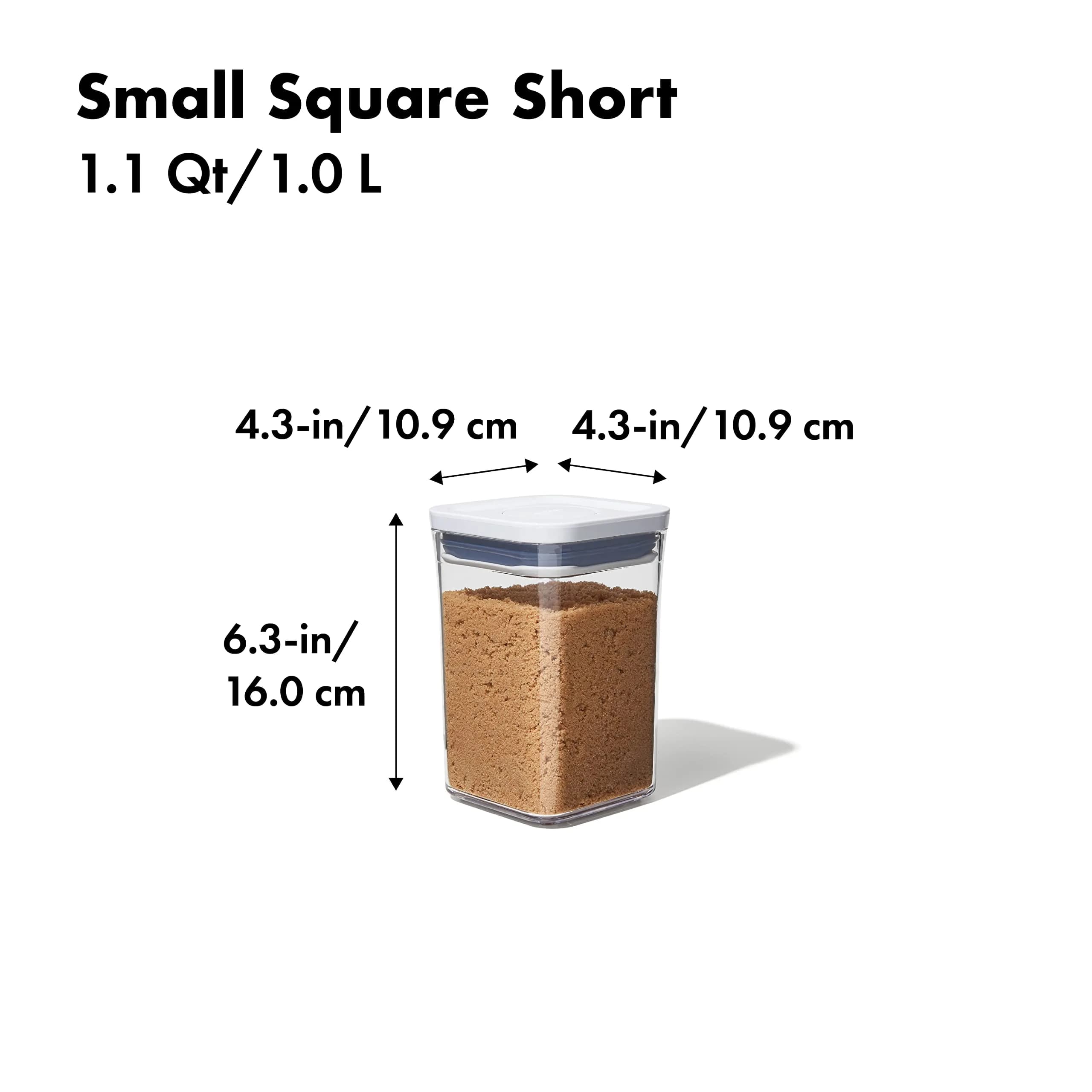 OXO Good Grips POP Container - Airtight Food Storage - Small Square Short 1.1 Qt (1.04 L) | Keeps Dry Foods Fresh - view 2