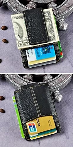 Le'aokuu Mens Genuine Leather Cowhide Money Clip Wallet Slim Black 2 | RFID Secure thumbnail 7