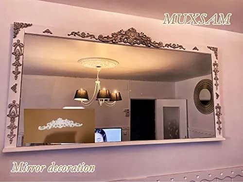 MUXSAM Wood Carved Applique 30cm (11.81") | Unpainted Floral Wood Decal for Furniture & Walls thumbnail 9