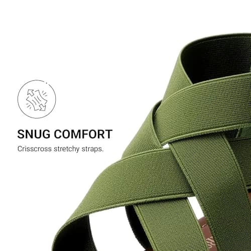 DREAM PAIRS Women's Strappy Flats Sandals,Army/Green,6.5 | Elegant Summer Flat Footwear thumbnail 5