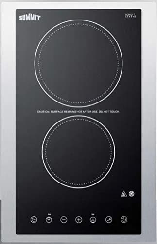 Summit 15" 2 Burner Electric Cooktop, Black - CR2B23T3BTK15 | 230V Radiant Surface with Digital Touch Controls thumbnail 1