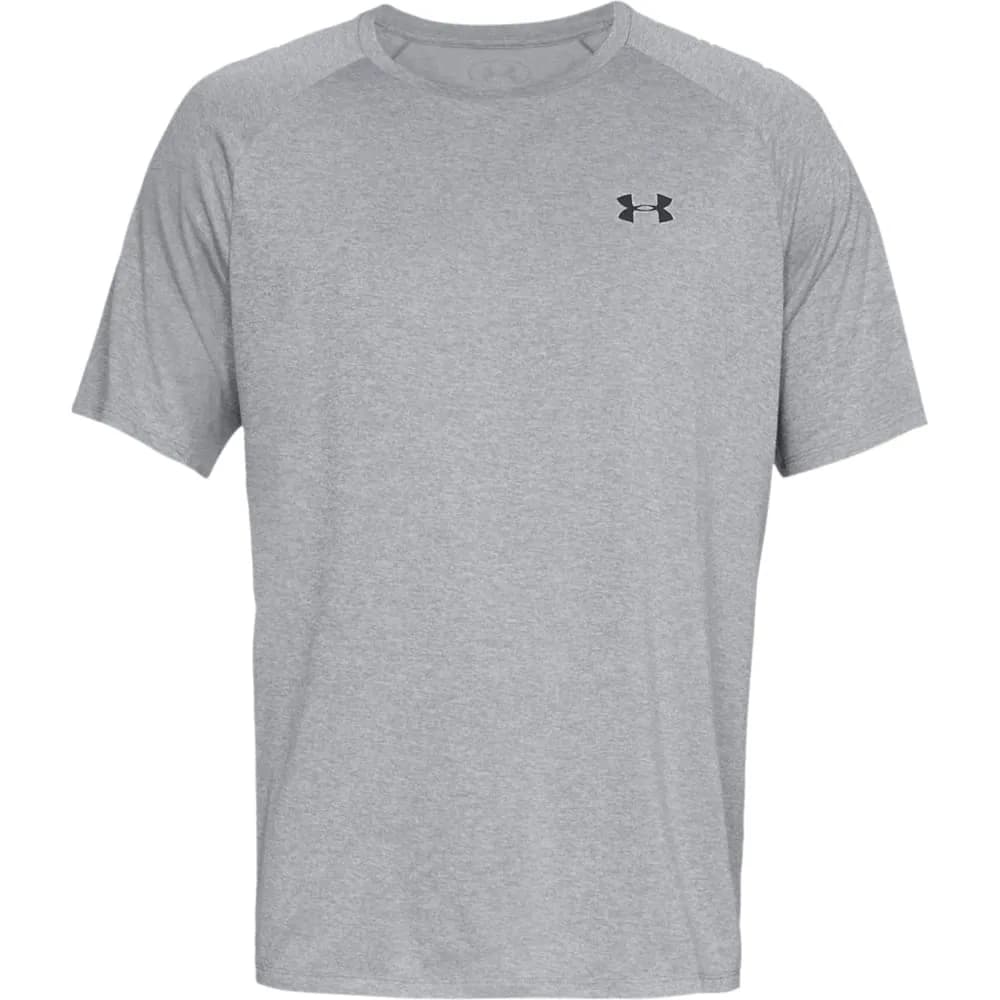 Under Armour Men's Tech 2.0 Short-Sleeve T-Shirt | Quick-Dry, Soft Fit, India-Ready — Steel Light Heather/Black