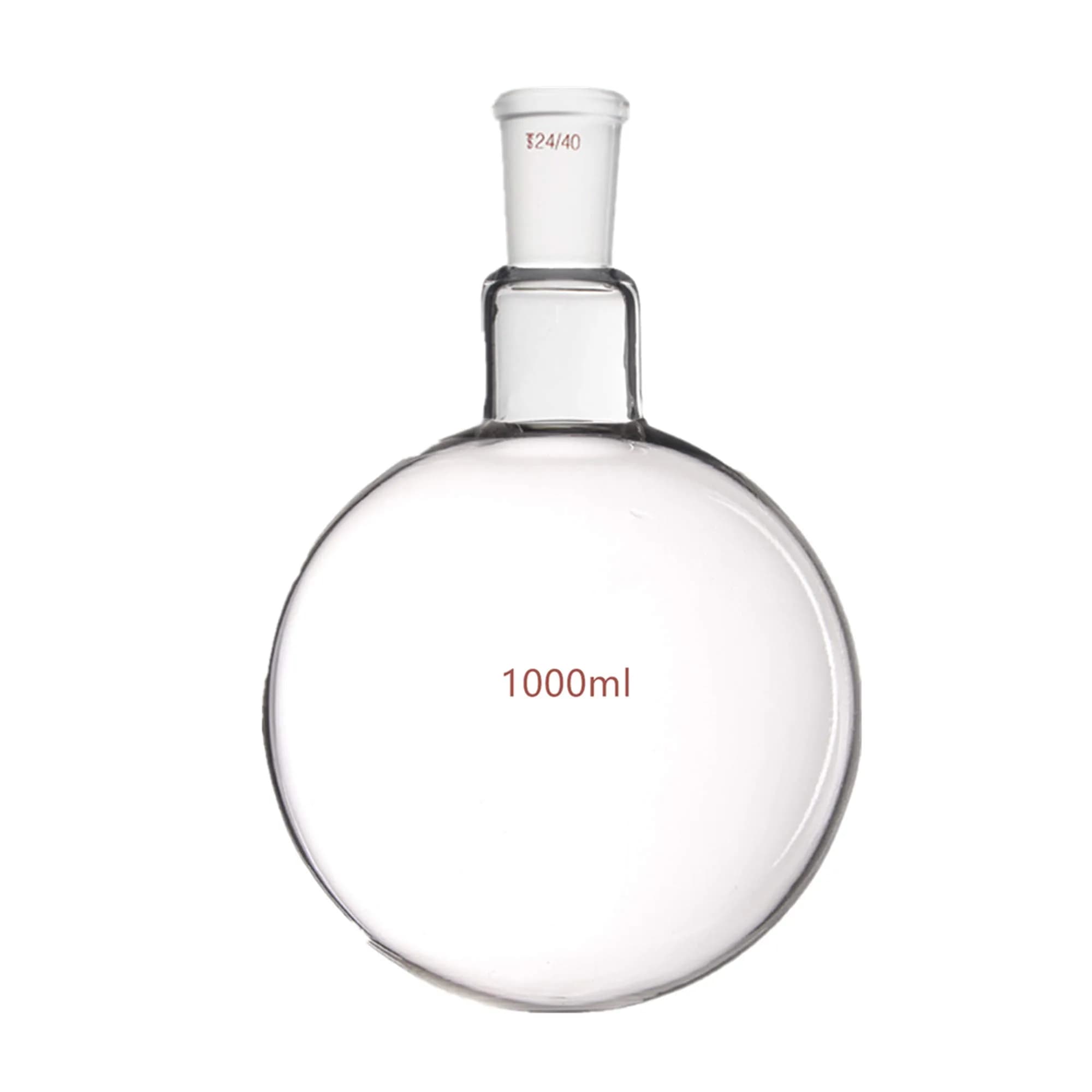 Deschem 1000ml 24/40 Round Bottom Glass Flask 1L | Borosilicate Lab Boiling Vessel - main product image