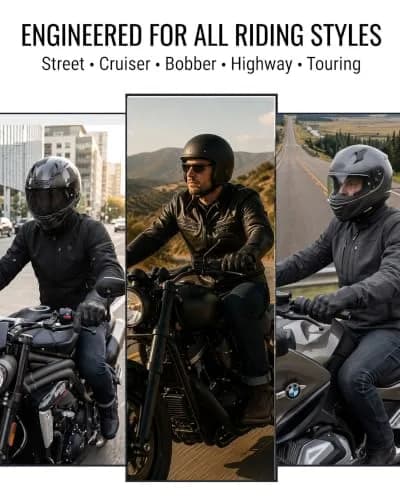 Superbike Men's Goatskin Leather Touchscreen Motorcycle Gloves Black | Durable, Flexible & Impact-Absorbing thumbnail 8