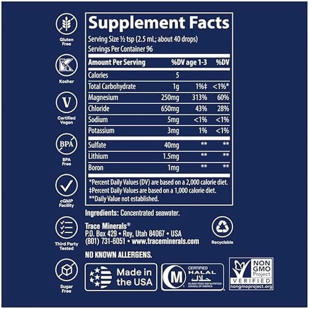 Trace Minerals ConcenTrace Drops, 70+ Ionic Trace Minerals, 24 fl oz (710ml) | Great Salt Lake Source - view 3