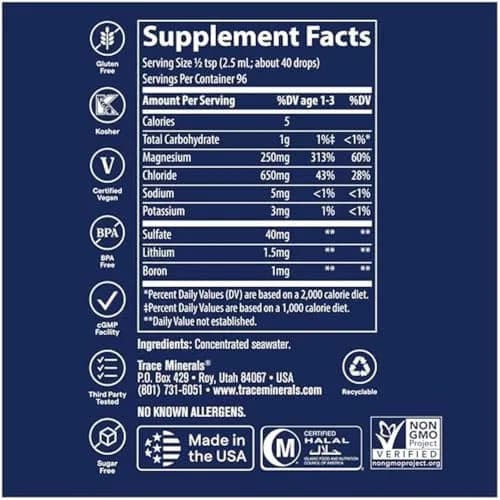 Trace Minerals ConcenTrace Drops, 70+ Ionic Trace Minerals, 24 fl oz (710ml) | Great Salt Lake Source thumbnail 3