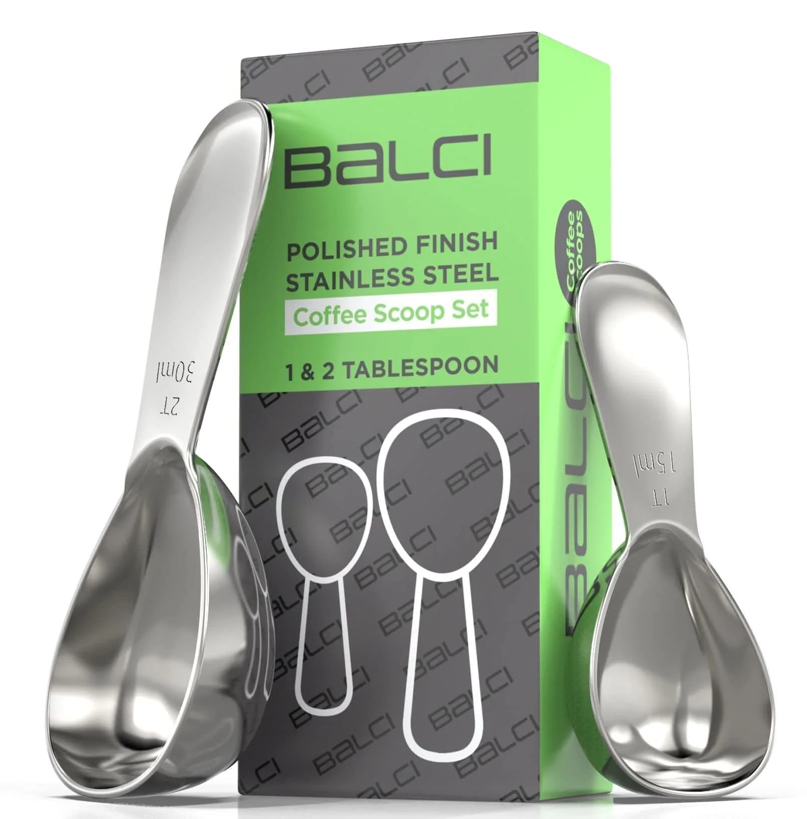 BALCI Stainless Steel Coffee Scoop Set - 2 Tbsp (Rose Gold) | Accurate Measurement & Durable Design — 2 Tablespoon & 1 Tablespoon
