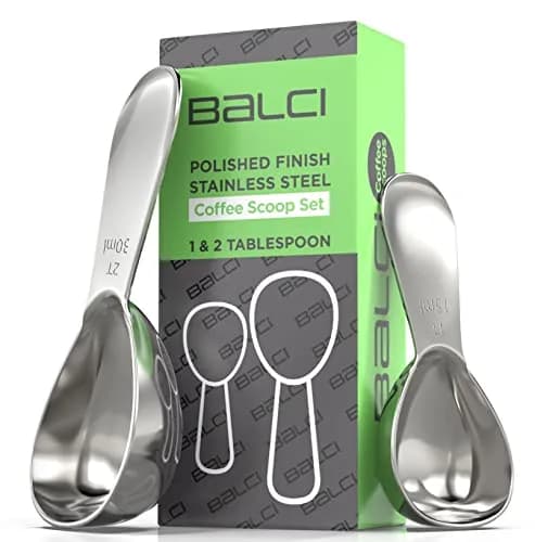 BALCI Stainless Steel Coffee Scoop Set - 1 & 2 Tablespoon (15ml/30ml) | Accurate Measurement & Durable Design thumbnail 1