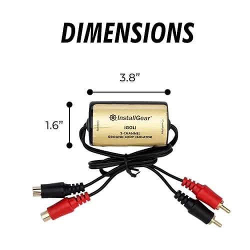 InstallGear Ground Loop Noise Isolator for Car Audio and Home Stereo, 2-Channel | Eliminates Humming and Buzzing thumbnail 3