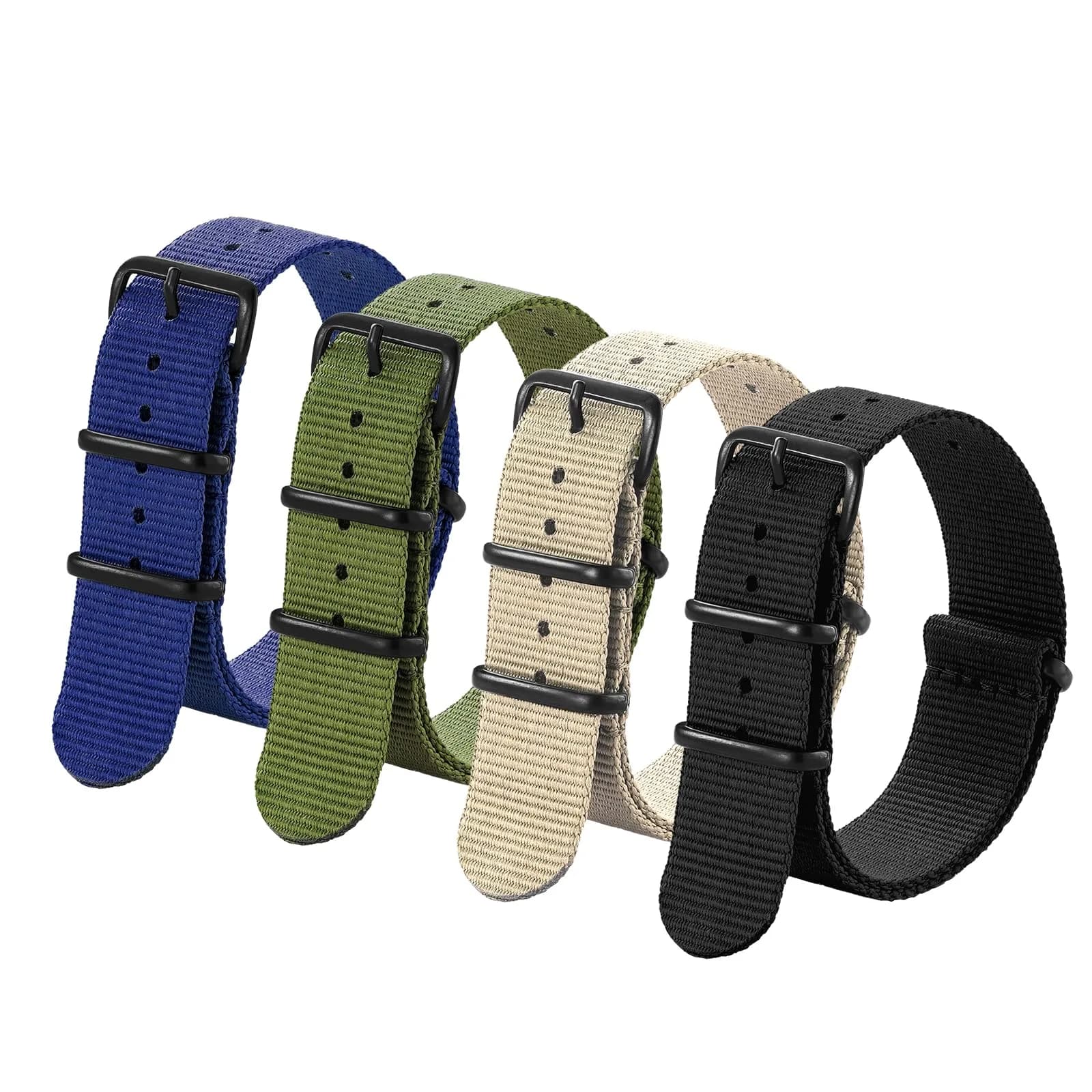 Ritche 16mm Nylon Watch Band 4-Pack | Military Ballistic Nylon Strap for Men & Women - main product image