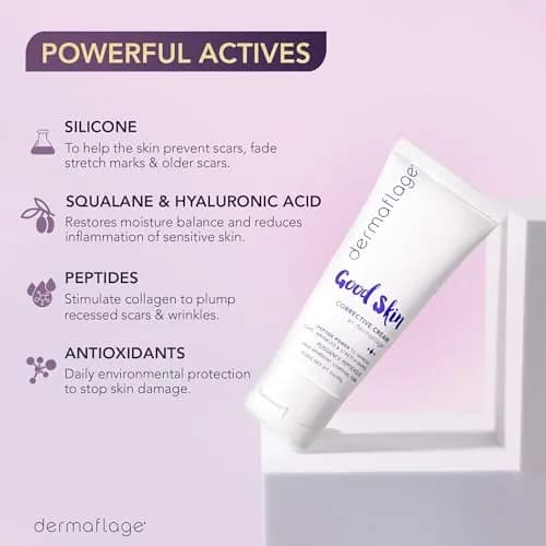 Dermaflage Good Skin Corrective Acne Scar Removal Cream for Scars, 2 oz | Peptide Power for Wrinkles & Scars thumbnail 2