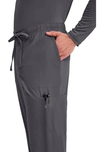 Cherokee Men’s Tapered Leg Cargo Scrubs Pants Pewter XS | Durable, Stretch, Comfortable Workwear thumbnail 2
