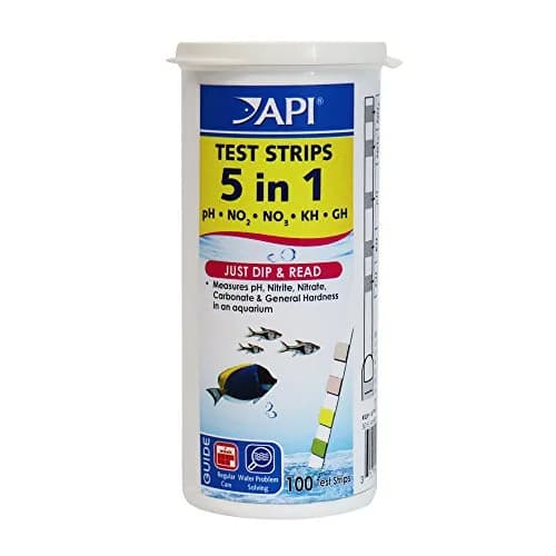 API 5-IN-1 TEST STRIPS 100-Count Aquarium Water Testing Kit | pH, Nitrite, Nitrate, Carbonate & Hardness thumbnail 1