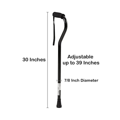 McKesson Offset Handle Cane 30-39 in | Lightweight Aluminum Support up to 300 lbs thumbnail 5