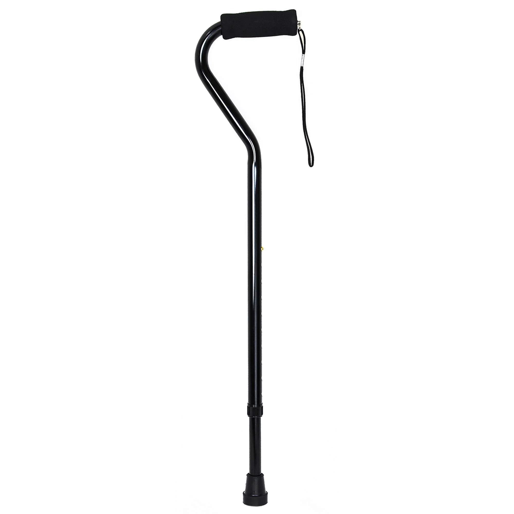McKesson Offset Handle Cane 30-39 in | Lightweight Aluminum Support up to 300 lbs — Black