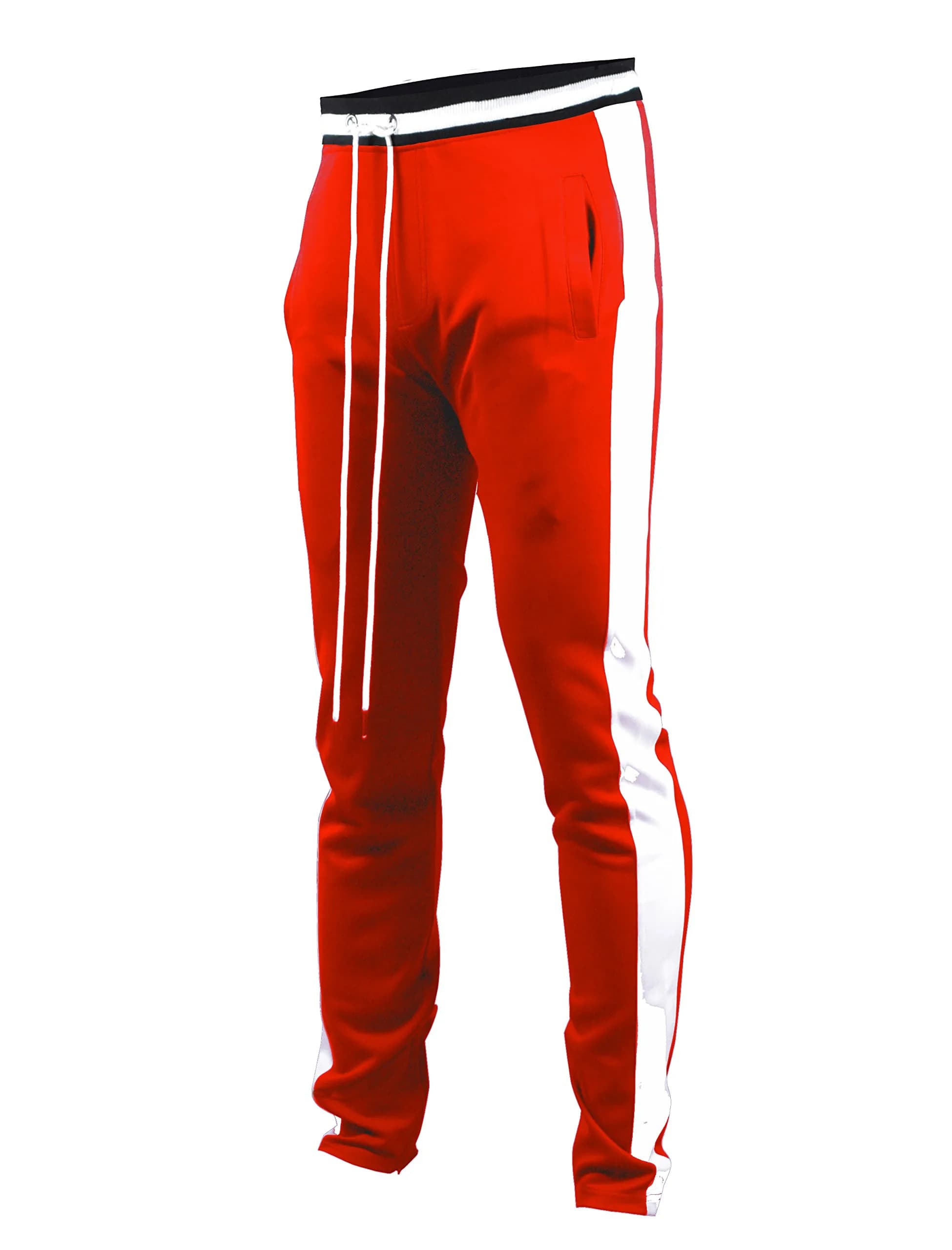 SCREENSHOT Men's Athletic Slim Fit Workout Track Pants S41700-Red XL | Urban Style, Flexibility & Comfort
