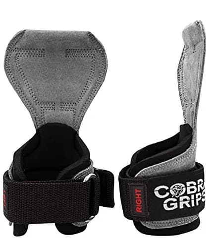 Cobra Grips FIT Charcoal Leather Weight Lifting Gloves with Wrist Wraps - 4.25"-7.0" Wrist - view 2