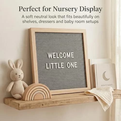 C CRYSTAL LEMON Gray Felt Letter Board 10x10 Inch, 336 Pre-Cut Letters | Classic Decorative Signage for Home & Office thumbnail 5
