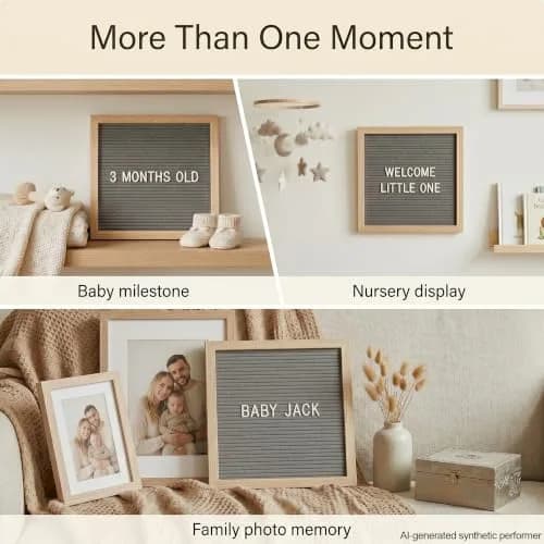 C CRYSTAL LEMON Gray Felt Letter Board 10x10 Inch, 336 Pre-Cut Letters | Classic Decorative Signage for Home & Office thumbnail 8
