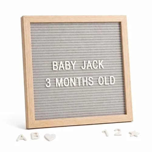 C CRYSTAL LEMON Gray Felt Letter Board 10x10 Inch, 336 Pre-Cut Letters | Classic Decorative Signage for Home & Office - main product image
