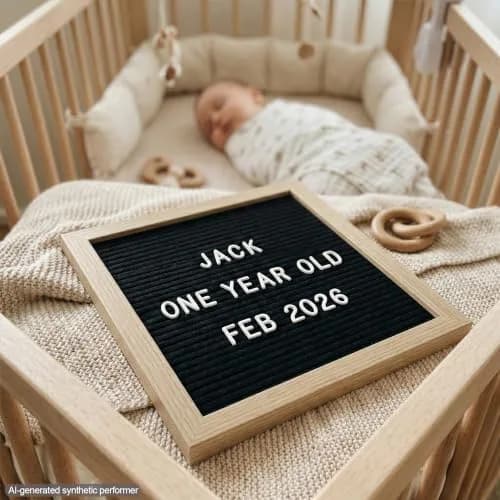 C CRYSTAL LEMON Black Felt Letter Board 10x10in (25x25cm) | Baby Announcement Sign with 336 Letters thumbnail 3