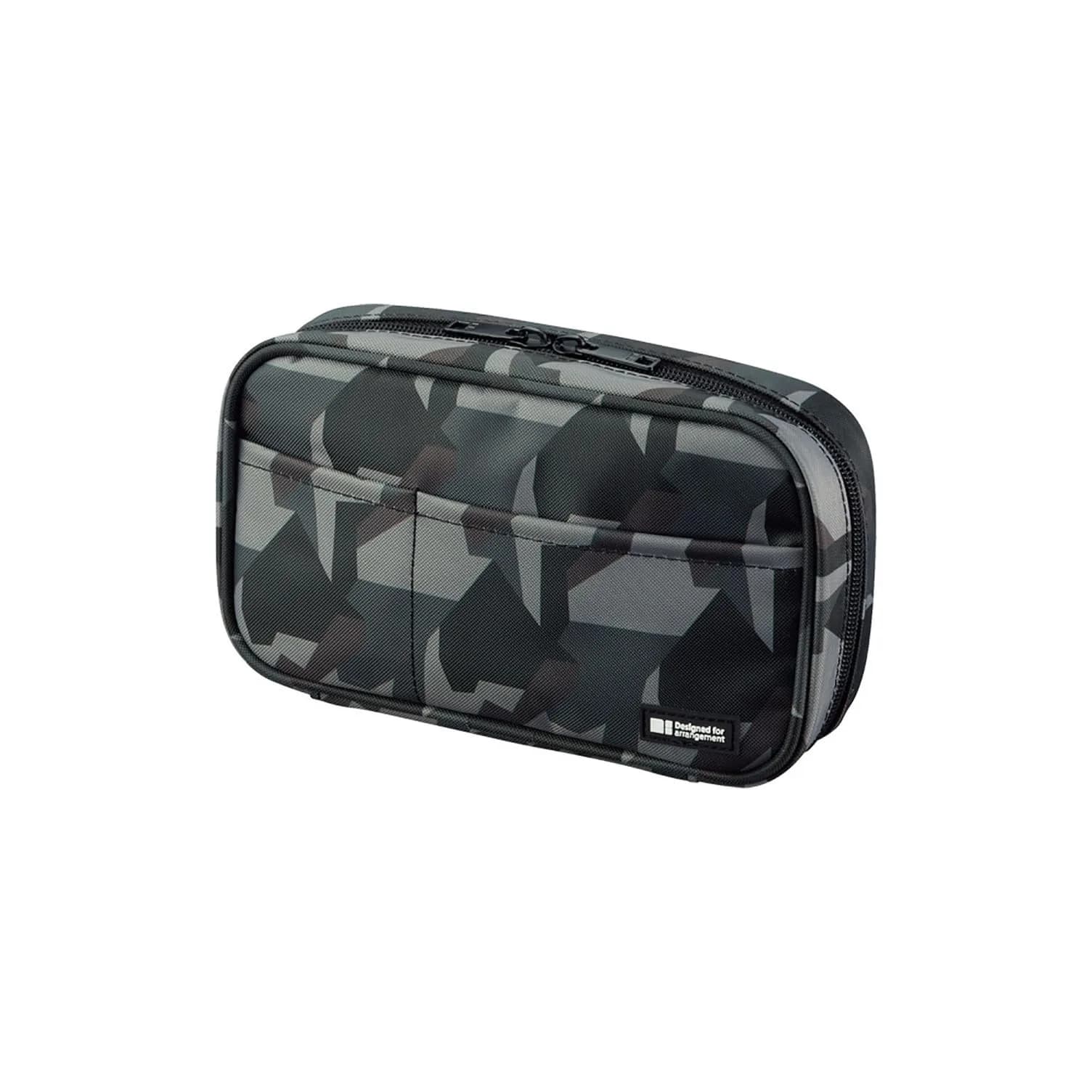LIHIT LAB Large Capacity Zipper Pencil Case | 20.1cm (7.9") x 4.7cm (2") x 11.9cm (4.7") | 4 Compartments, Travel Cosmetics Storage - main product image
