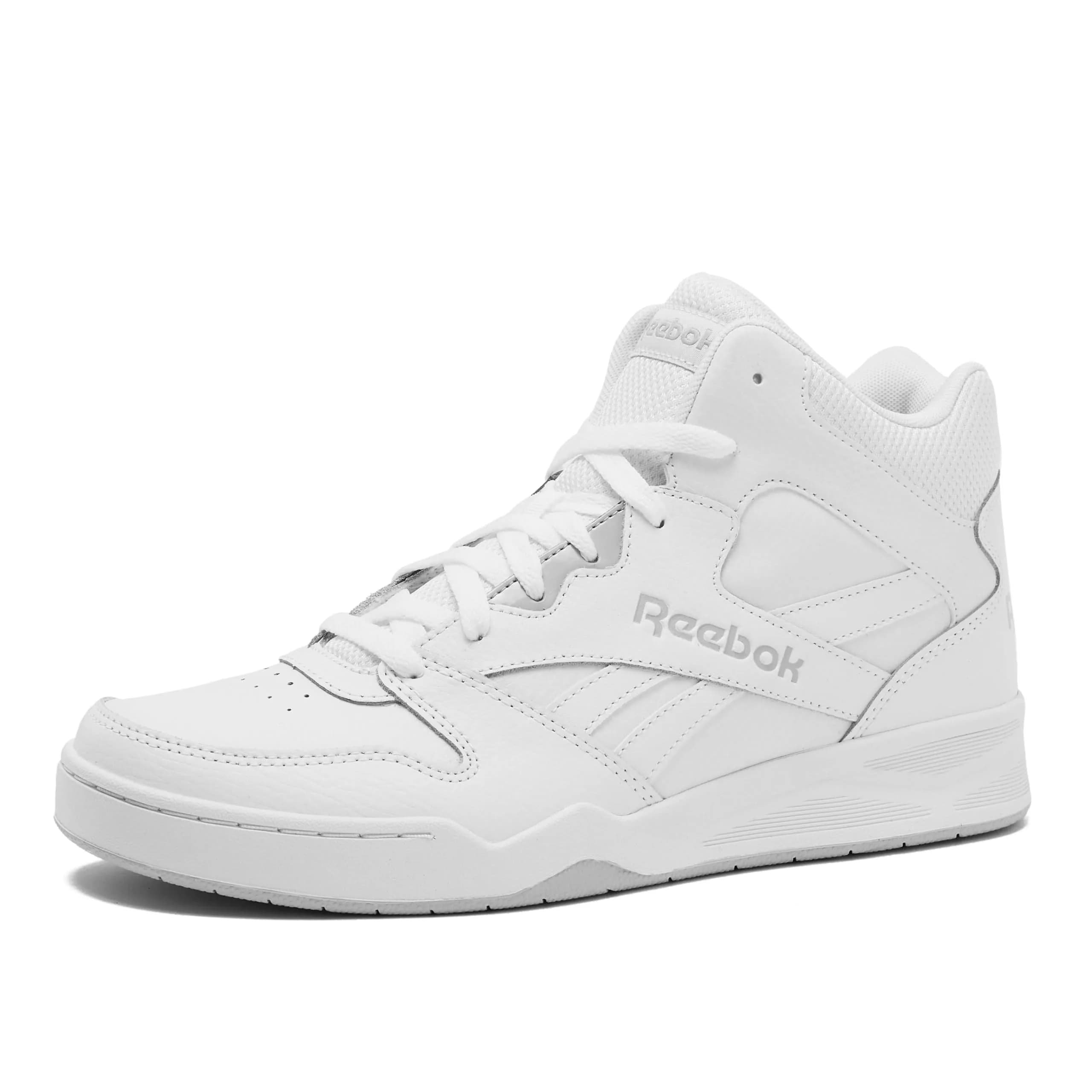 Reebok Royal BB4500 Hi2 High Top Sneakers for Men, White/Light Solid Grey | Timeless Court Style & Comfort
