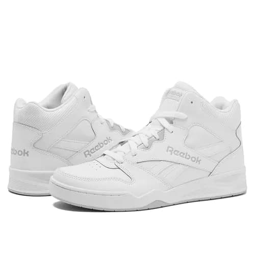 Reebok Royal BB4500 Hi2 High Top Sneakers for Men, White/Light Solid Grey | Timeless Court Style & Comfort thumbnail 6