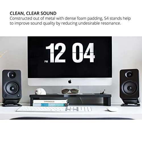 Kanto S4 Tilted Desktop Speaker Stands Pair | 16° Upward Angle, 8 lbs Capacity, Damping Foam, 1/4"-20 Mount, Black thumbnail 5
