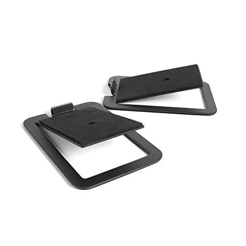 Kanto S4 Tilted Desktop Speaker Stands Pair | 16° Upward Angle, 8 lbs Capacity, Damping Foam, 1/4"-20 Mount, Black thumbnail 1