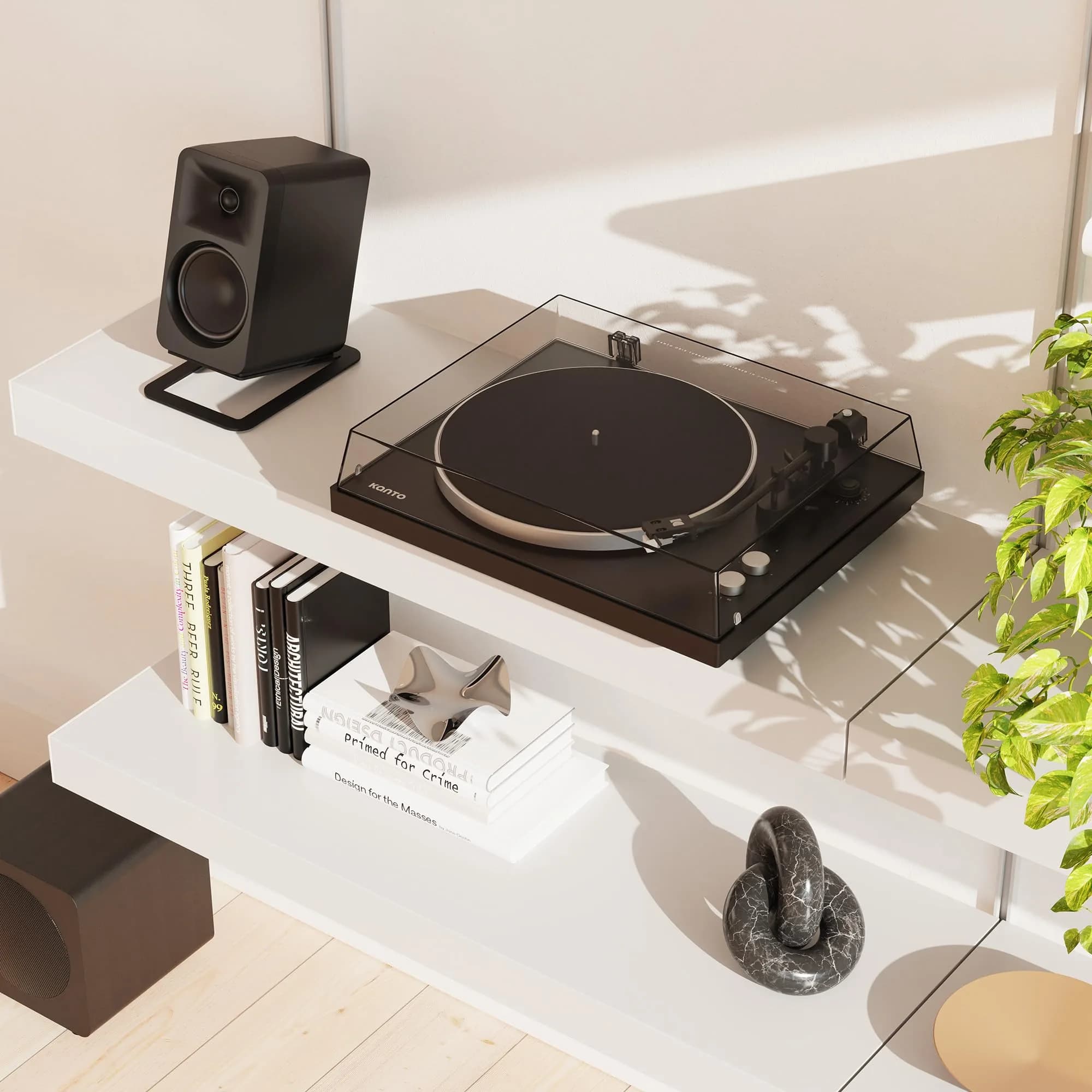 Kanto S4 Tilted Desktop Speaker Stands Pair | 16° Upward Angle, 8 lbs Capacity, Damping Foam, 1/4"-20 Mount, Black - view 8