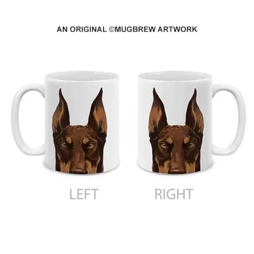 MUGBREW Red Chocolate Doberman Pinscher Dog Ceramic Coffee Mug Tea Cup, 11 OZ | Unique Novelty Design for Dog Lovers thumbnail 2
