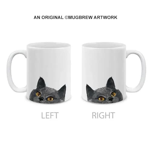 MUGBREW Blue Gray British Shorthair Cat Ceramic Coffee Mug Tea Cup, 11 OZ | Unique Novelty Design for Daily Use thumbnail 2