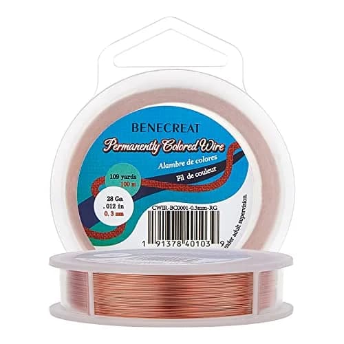 BENECREAT 28 Gauge Copper Jewelry Wire 328FT Tarnish Resistant for Jewelry Making thumbnail 1