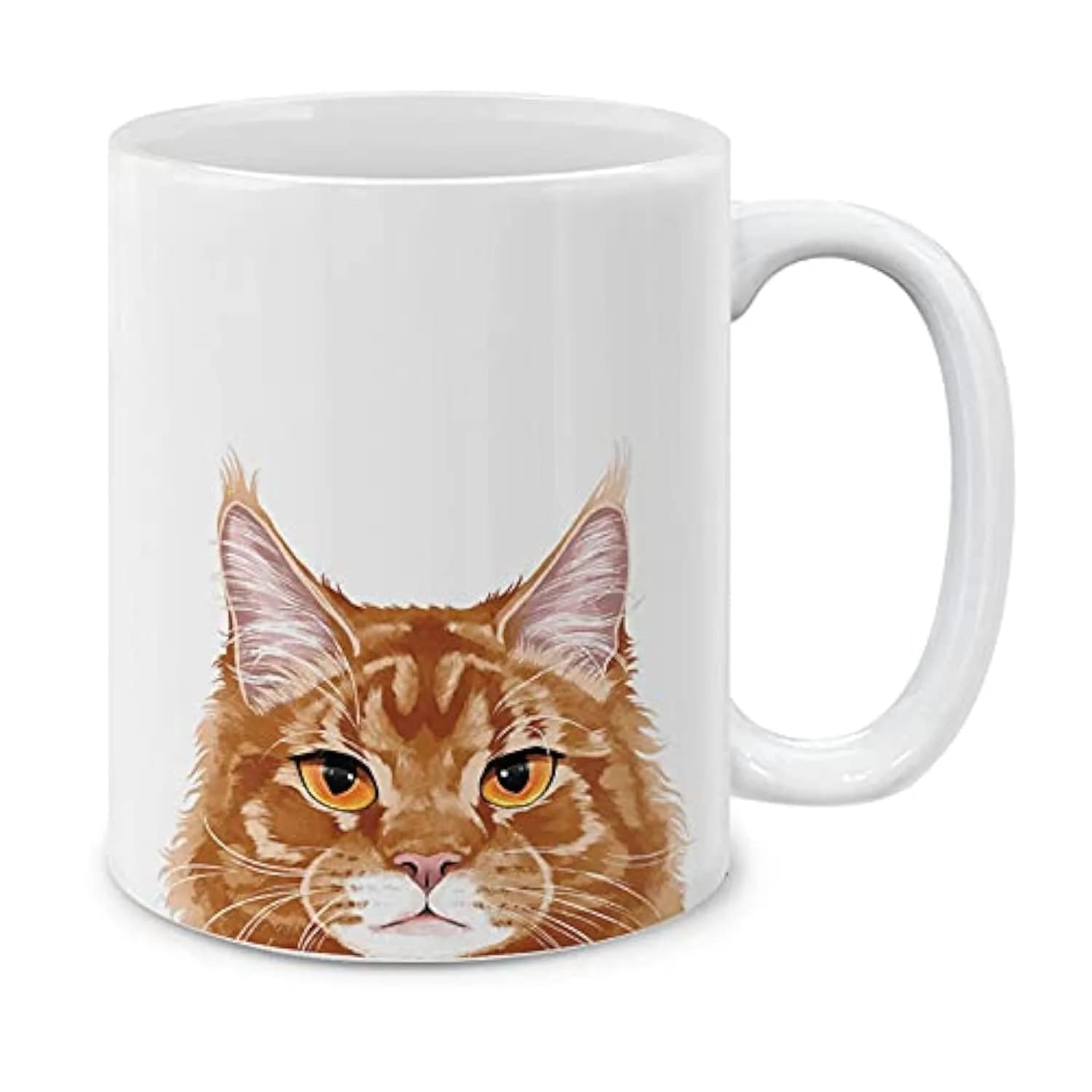 MUGBREW Ginger Orange Tabby Maine Coon Cat Ceramic Coffee Mug Tea Cup 11 OZ | Unique Ginger Orange Maine Coon Design — Ginger Orange Tabby Maine Coon Cat