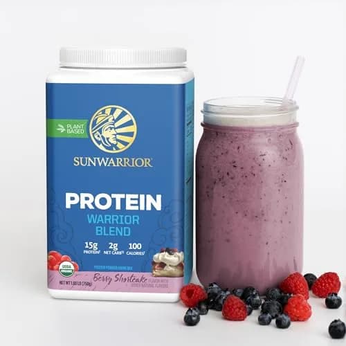 Sunwarrior Vegan Organic Protein Powder Plant-Based | Berry 30 Servings | BCAA & Hemp Seed thumbnail 6