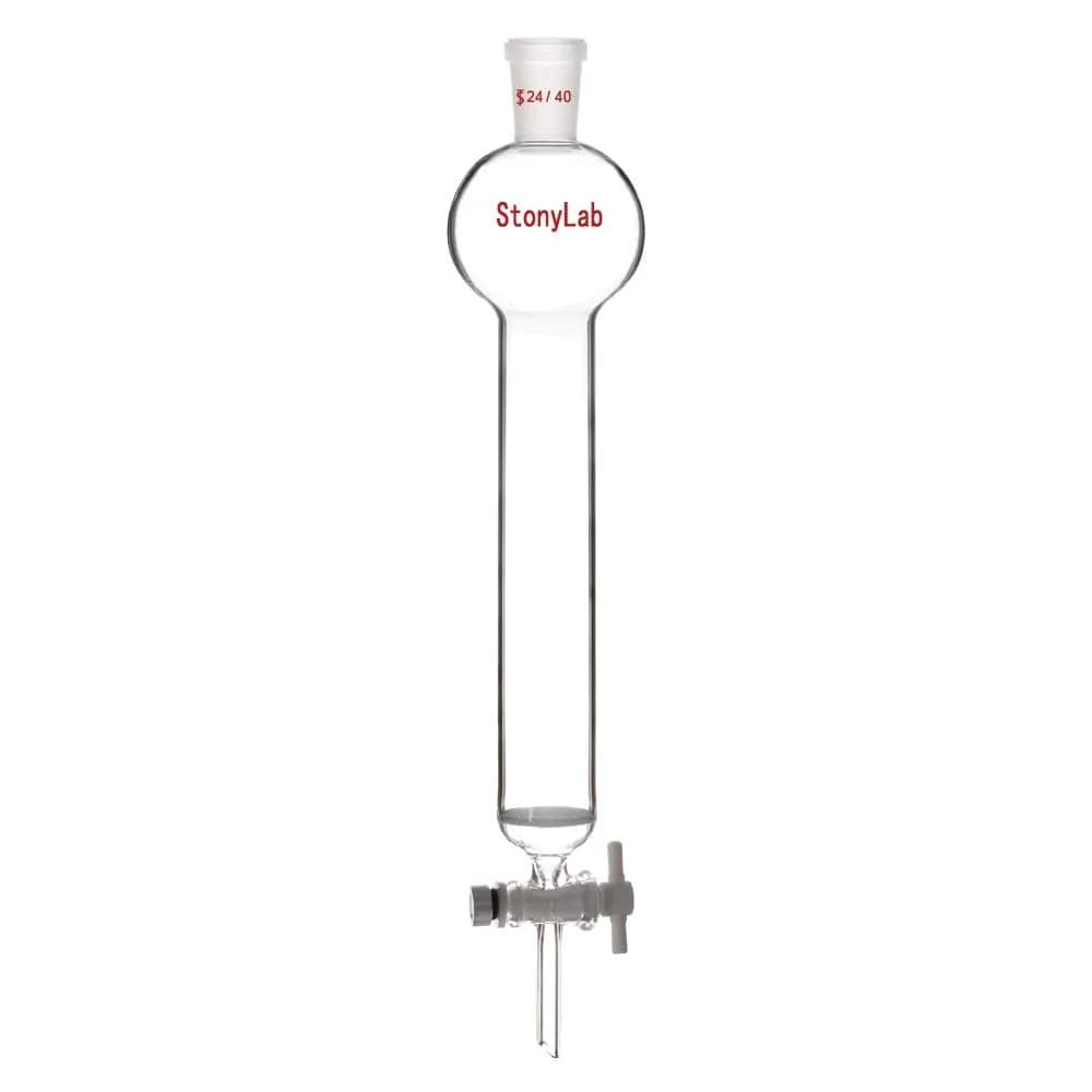 stonylab Borosilicate Glass Chromatography Column with Reservoir and Fritted Disc, 100ml | Lab Instrument for Precise Separation - main product image