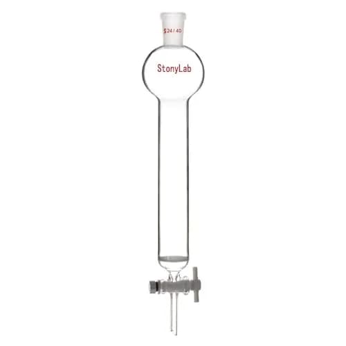 stonylab Borosilicate Glass Chromatography Column with Reservoir and Fritted Disc, 100ml | Lab Instrument for Precise Separation thumbnail 1