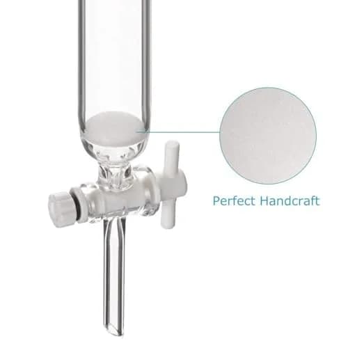 stonylab Borosilicate Glass Chromatography Column with Reservoir and Fritted Disc, 100ml | Lab Instrument for Precise Separation thumbnail 4