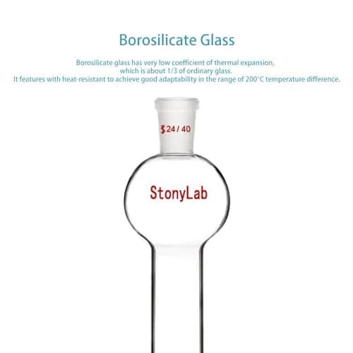 stonylab Borosilicate Glass Chromatography Column with Reservoir and Fritted Disc, 100ml | Lab Instrument for Precise Separation thumbnail 3
