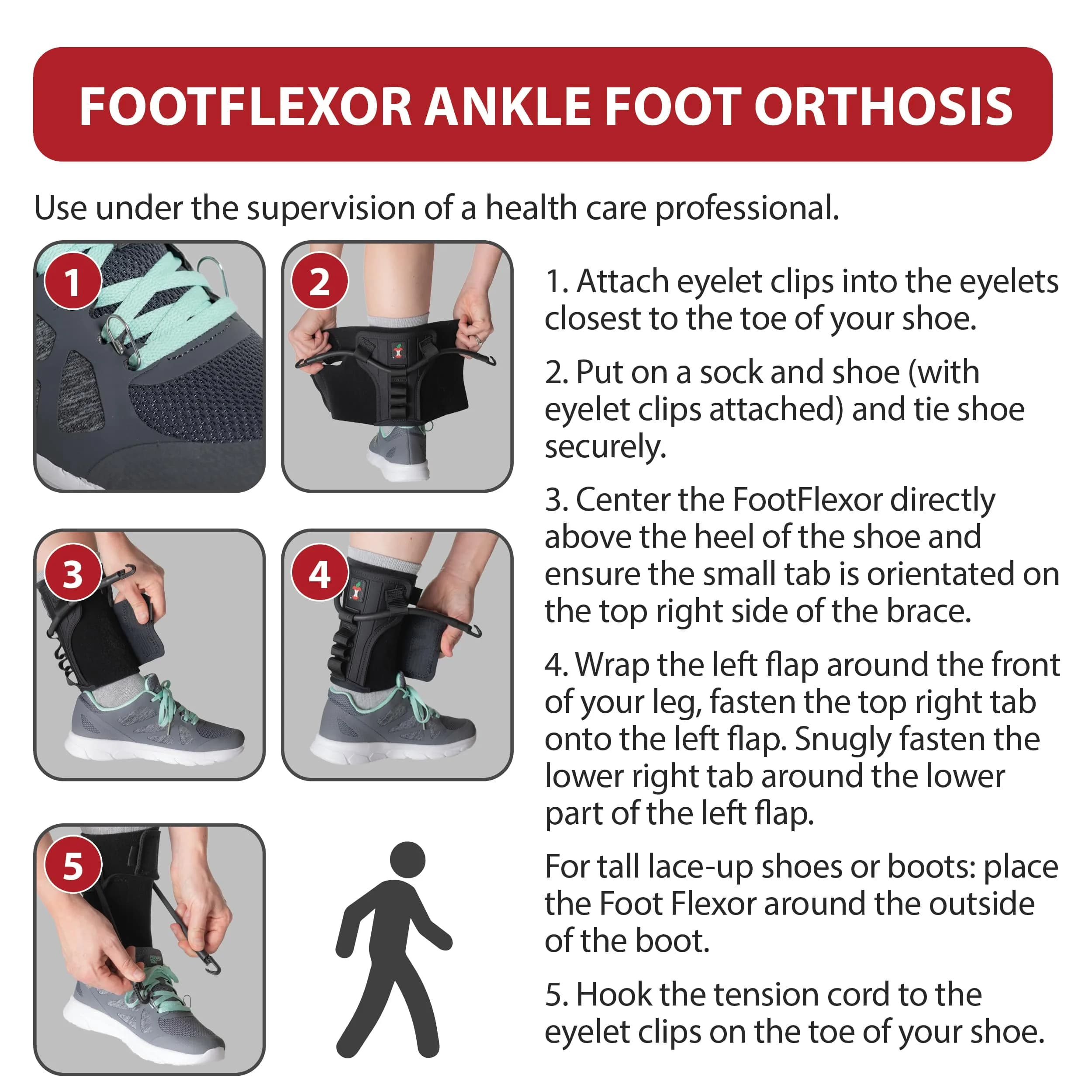 Core Products FootFlexor Foot Drop Brace M/L | Adjustable Dorsiflexion Support for Natural Gait - view 7