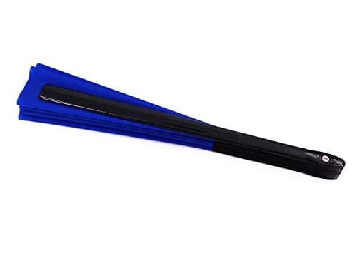 Amajiji Large Folding Fan Blue Nylon-Cloth Plastic Frame 35cm (13.78") | Quick-Open Handheld Fan for Dance & Festivals thumbnail 7